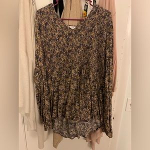 Somoma 2x peplum floral blouse